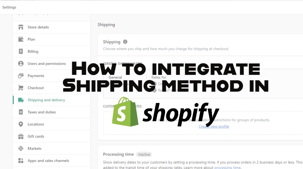 How to integrate Shipping method in Shopify?